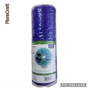 FloraCraft craft mesh metalic colbalt blue floral arrangement fabric
